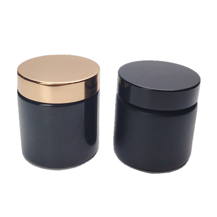 Factory direct sale Black glass cosmetic bottle cosmetics glass containers and packaging