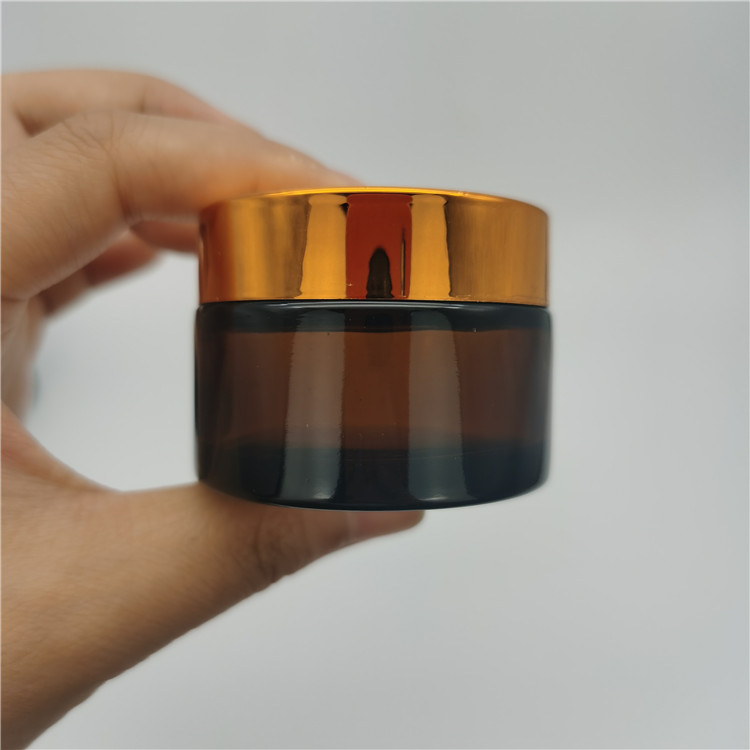 Factory direct sale Black glass cosmetic bottle cosmetics glass containers and packaging