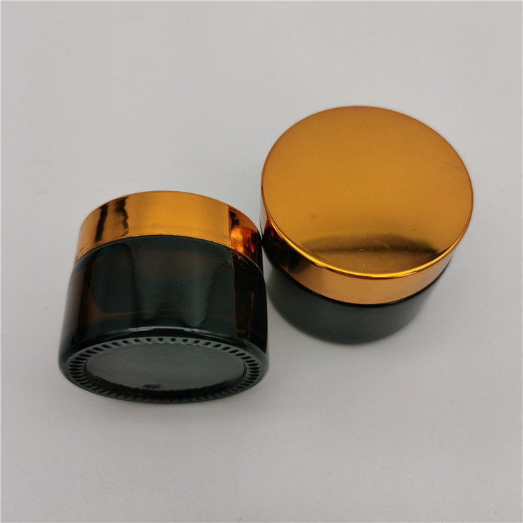 Factory direct sale Black glass cosmetic bottle cosmetics glass containers and packaging