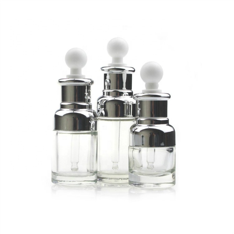 Factory direct sale Clear Glass Dropper essential oil Bottle With Gold Pipette Dropper