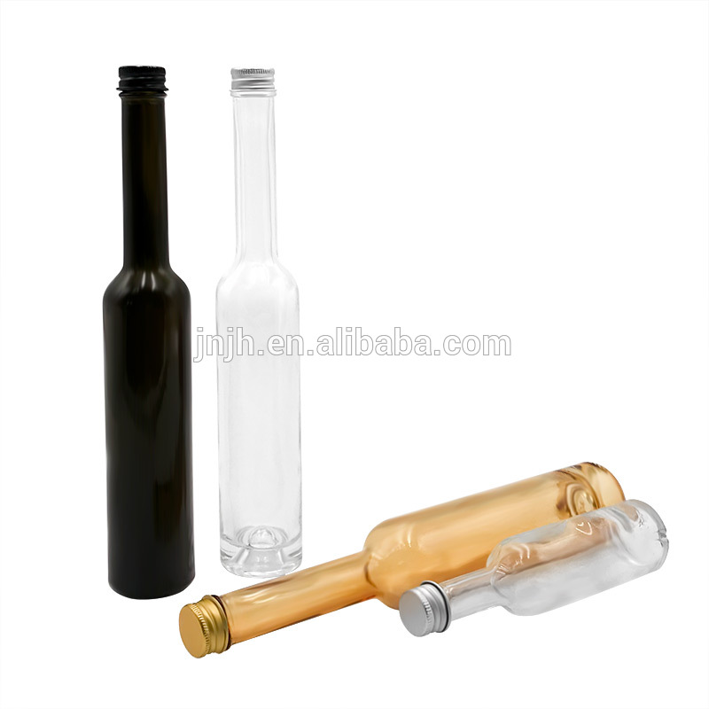 Factory direct sale long neck screw cap transparent glass bottle