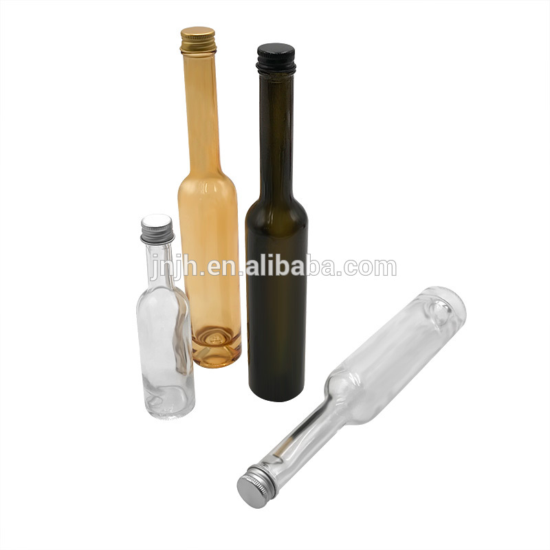 Factory direct sale long neck screw cap transparent glass bottle