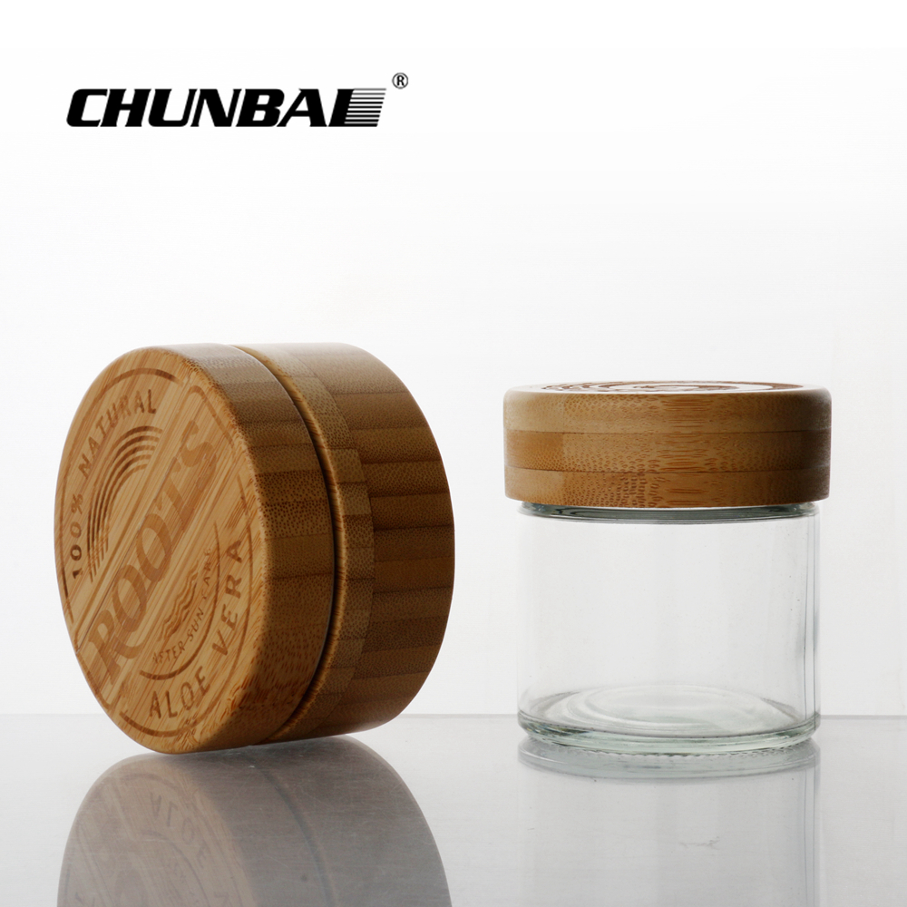 Factory direct sale original ecological bamboo cream jar Aluminum jar with bamboo lids