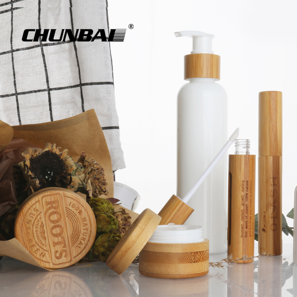 Factory direct sale original ecological bamboo cream jar Aluminum jar with bamboo lids
