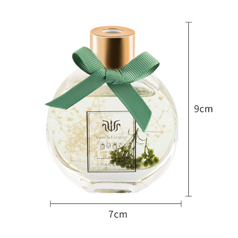 Factory direct sale round glass bottle with lid home empty aroma diffuser bottle