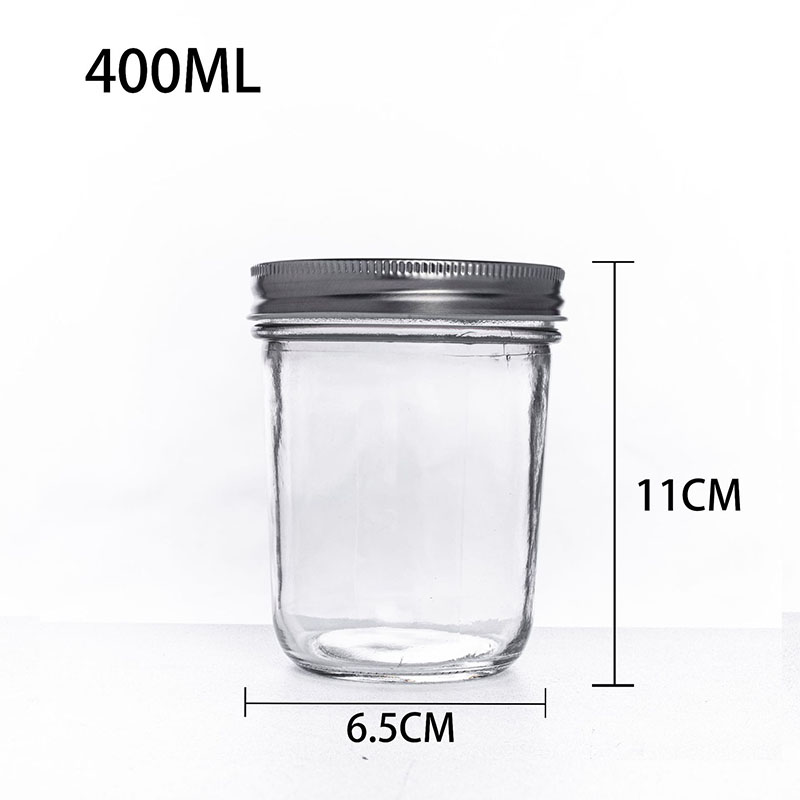 Factory direct sale round glass jar with iron lid storage jar glass honey jar