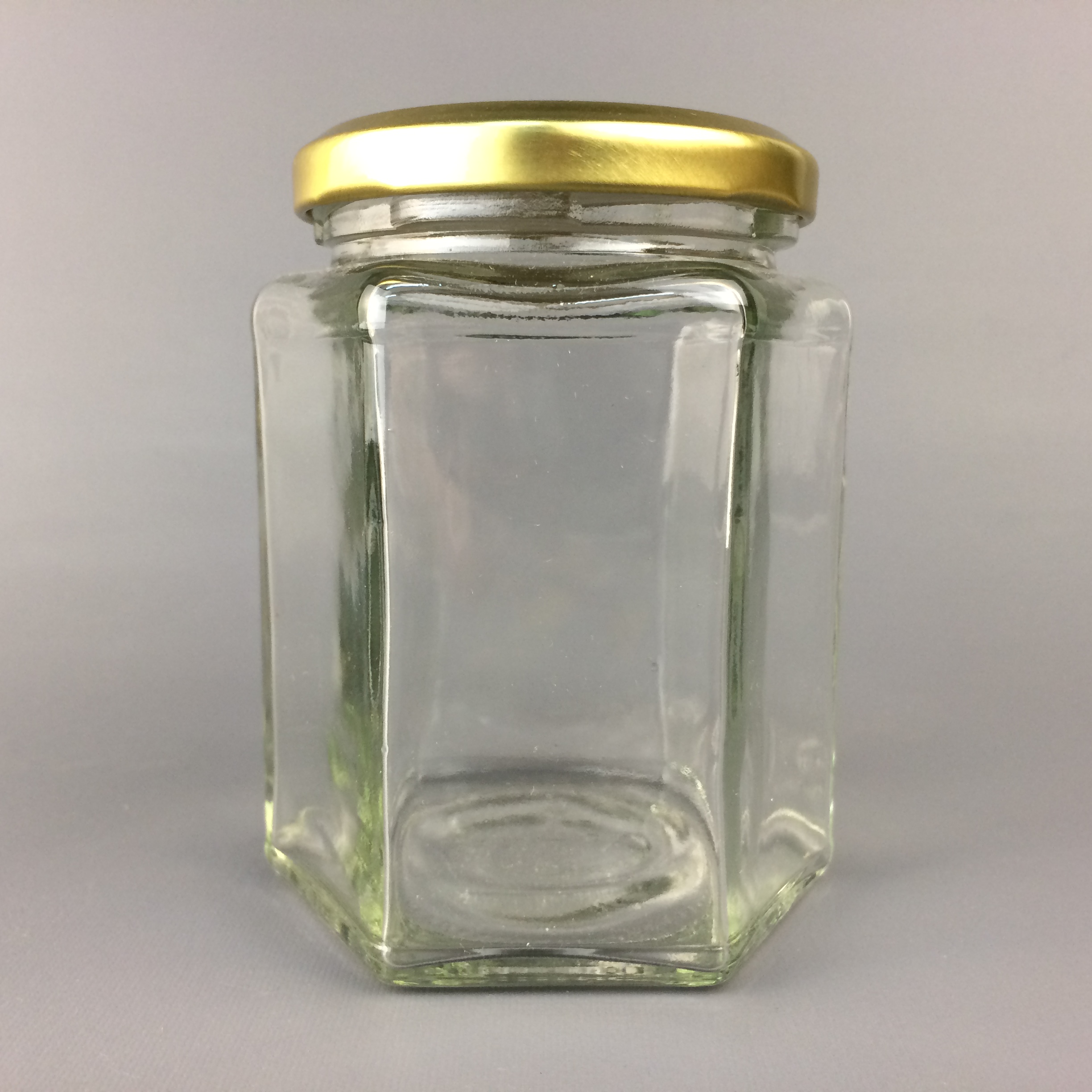 Factory direct sales 280ml hexagon glass jar