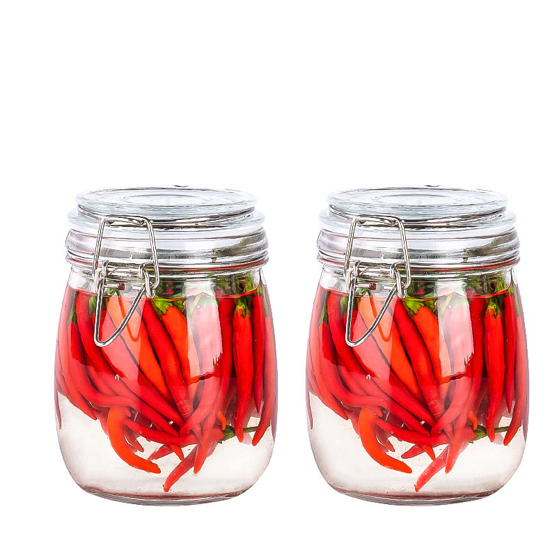 Factory direct sales of a variety of glass jars with wire buckle pickle jars