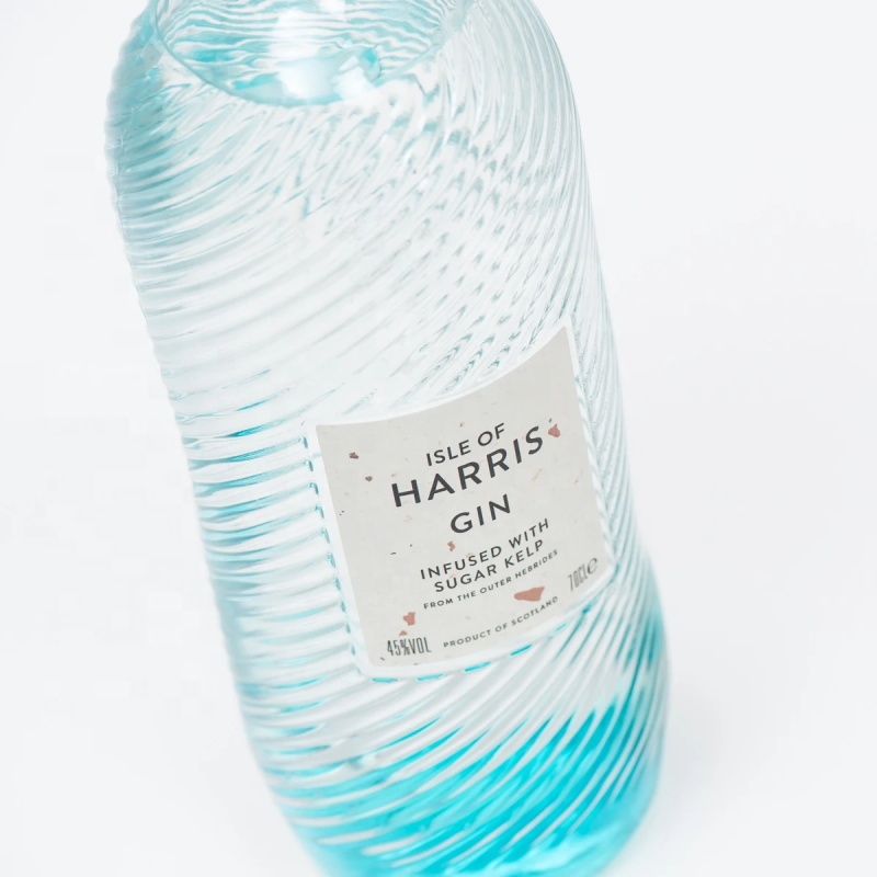 Factory direct sales unique gradient color paint glass bottle for gin