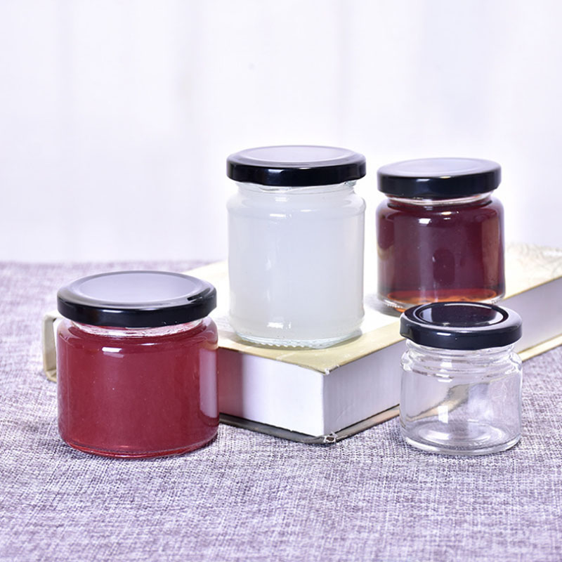 Factory direct sealed pickle jar round jam jar with lid clear glass bottle