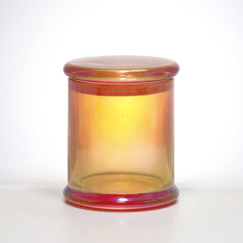 Factory direct selling 450ml color empty waterproof sealed glass tank, round pattern with cover jam seal jar