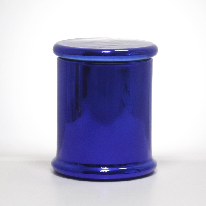 Factory direct selling 450ml color empty waterproof sealed glass tank, round pattern with cover jam seal jar