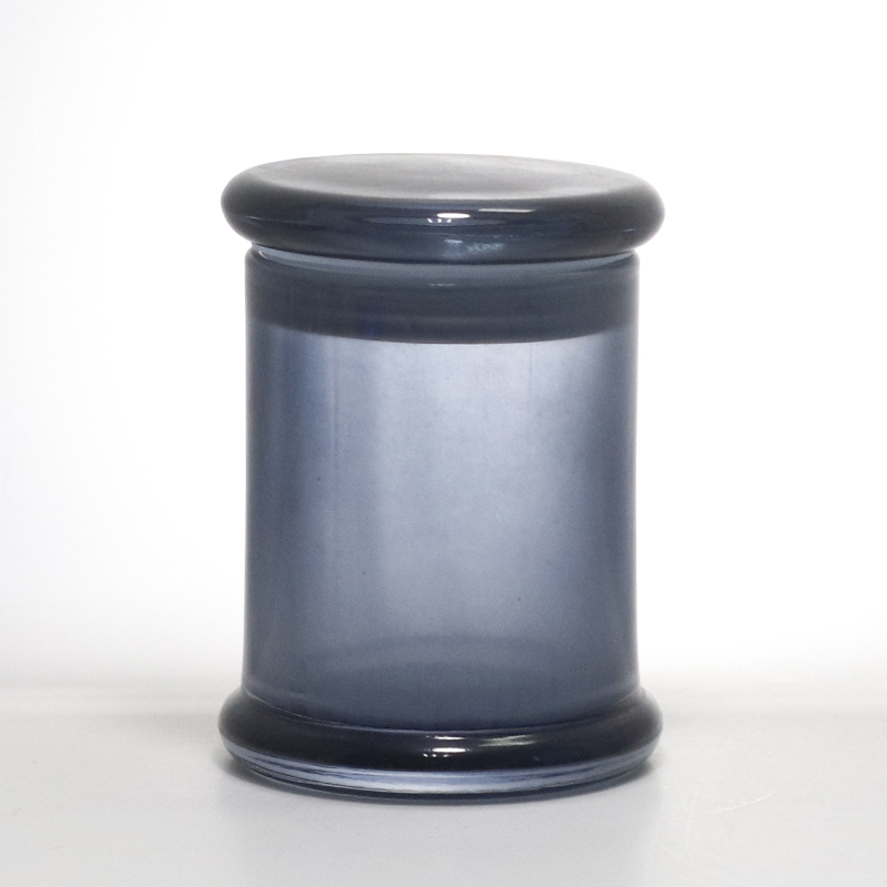 Factory direct selling 450ml color empty waterproof sealed glass tank, round pattern with cover jam seal jar