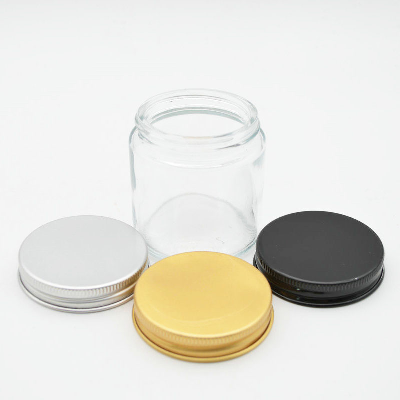 Factory direct selling candy container food storage jars custom glass candle jar with lid