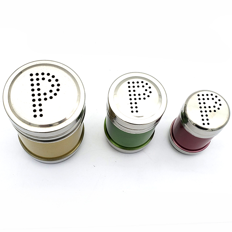 Factory direct stainless steel color pepper pot P - shaped barbecue seasoning pot