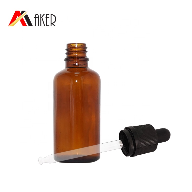 Factory direct supply 50ml semi-transparent amber glass essential oil bottle cosmetic glass essence bottle serum bottle
