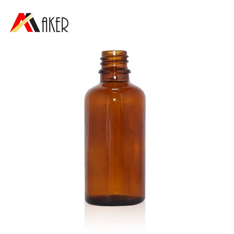 Factory direct supply 50ml semi-transparent amber glass essential oil bottle cosmetic glass essence bottle serum bottle