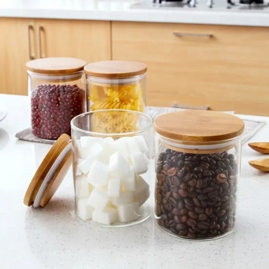Factory direct supply recycled glass jar heat-resisting high borosilicate glass jar