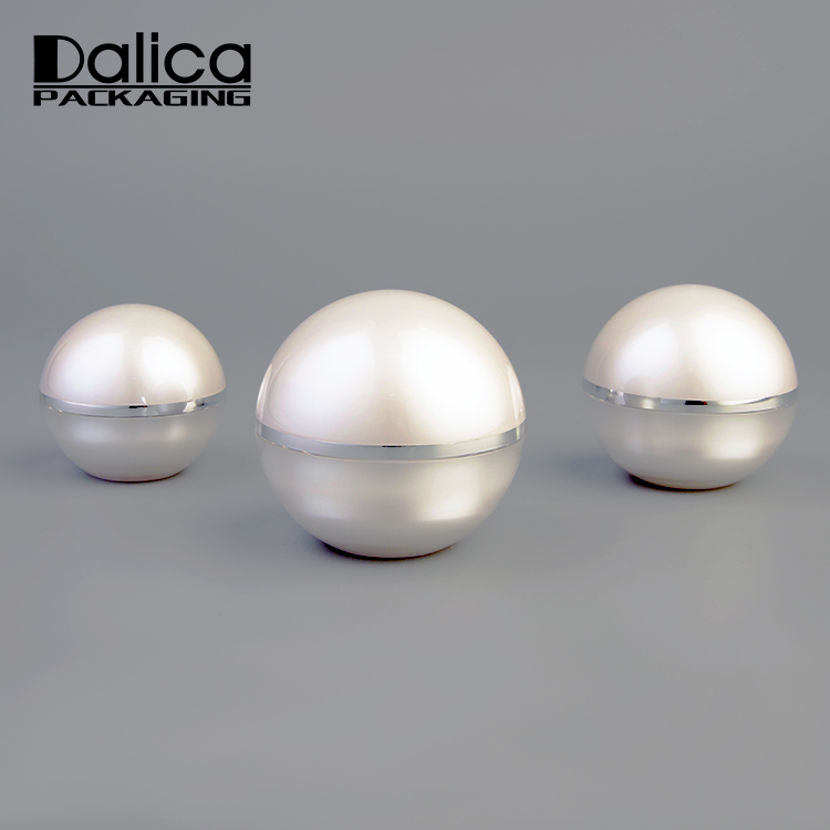 Factory directly all kinds of pearl white plastic skincare ball cosmetic jar