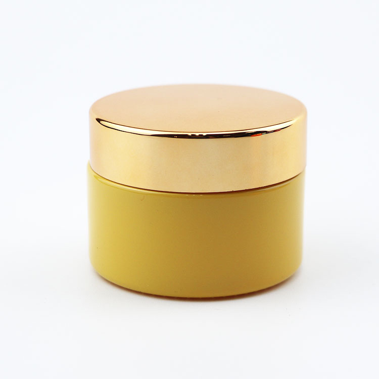 Factory hot sell cosmetic packaging frosted colorful glass cream bottle and jar with gold lid 5ml 15ml 30ml 50ml 60ml 100ml
