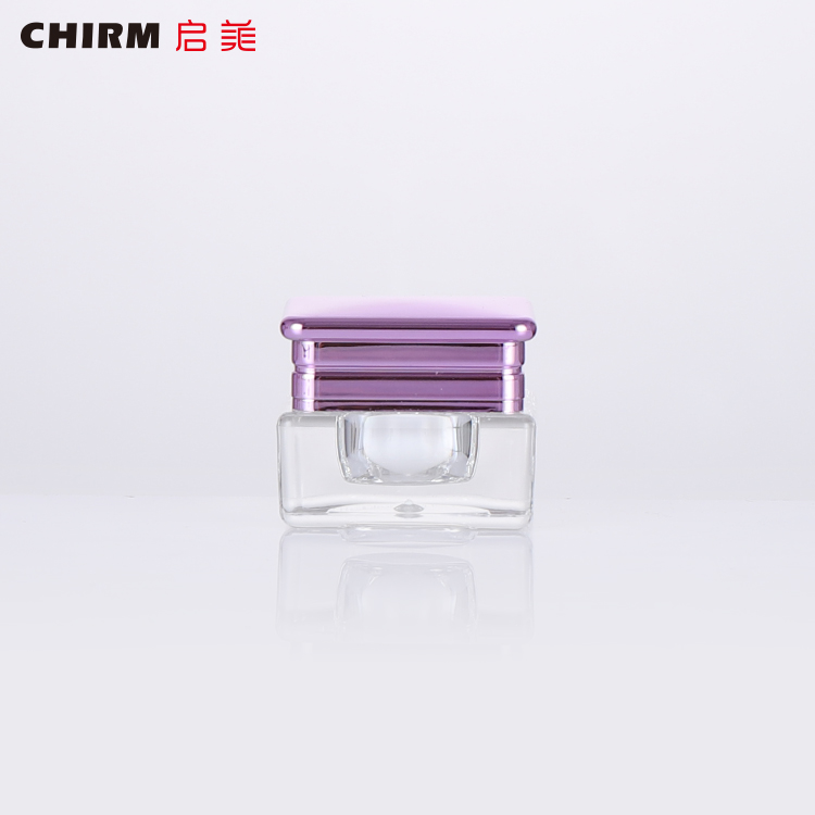 Factory in stock transparent jar with colored screw cap, empti plastic cream jar for cream