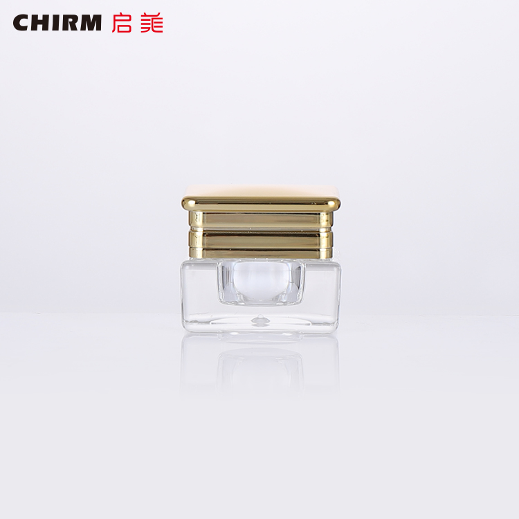 Factory in stock transparent jar with colored screw cap, empti plastic cream jar for cream