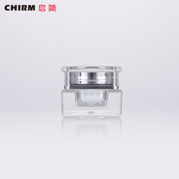 Factory in stock transparent jar with colored screw cap, empti plastic cream jar for cream