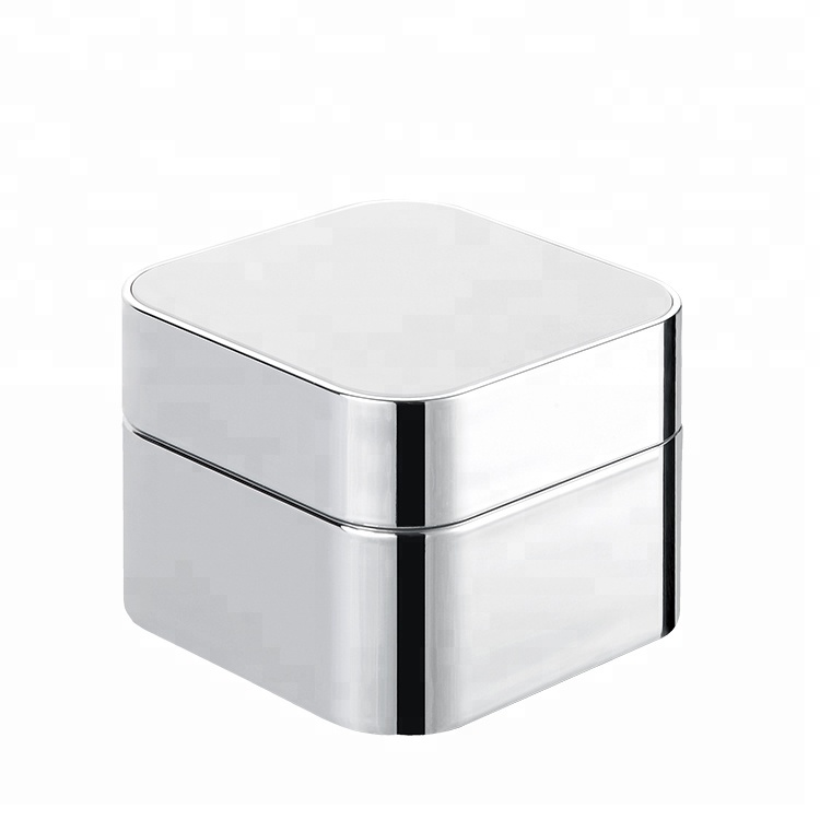Factory-made 50g body plated silver square acrylic material cream jar