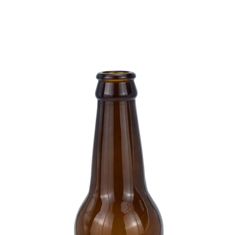 Factory outlet 330ml 12oz black brown amber beer glass bottle with beer crown caps