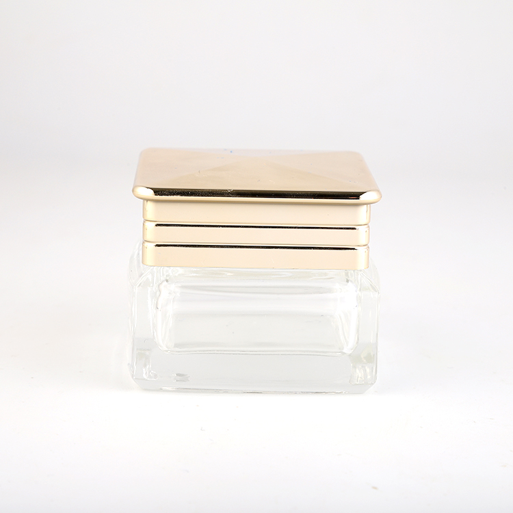 Factory price 30G,50G clear cosmetic jar  gold Glass cosmetic jar