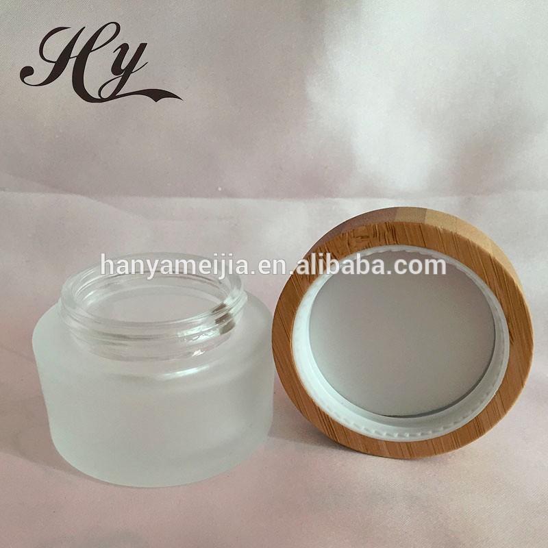 Factory price 30ml luxury cosmetic glass container wood jar
