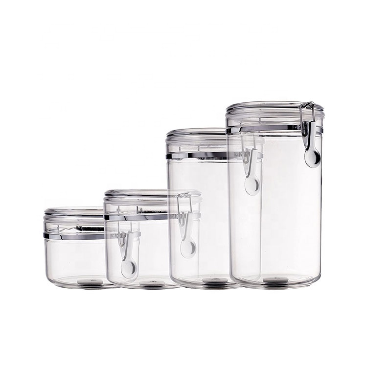 Factory price 4-piece sealed acrylic food storage container set