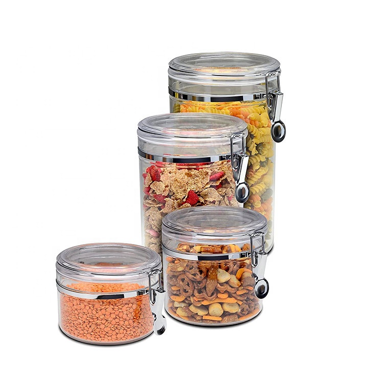 Factory price 4-piece sealed acrylic food storage container set