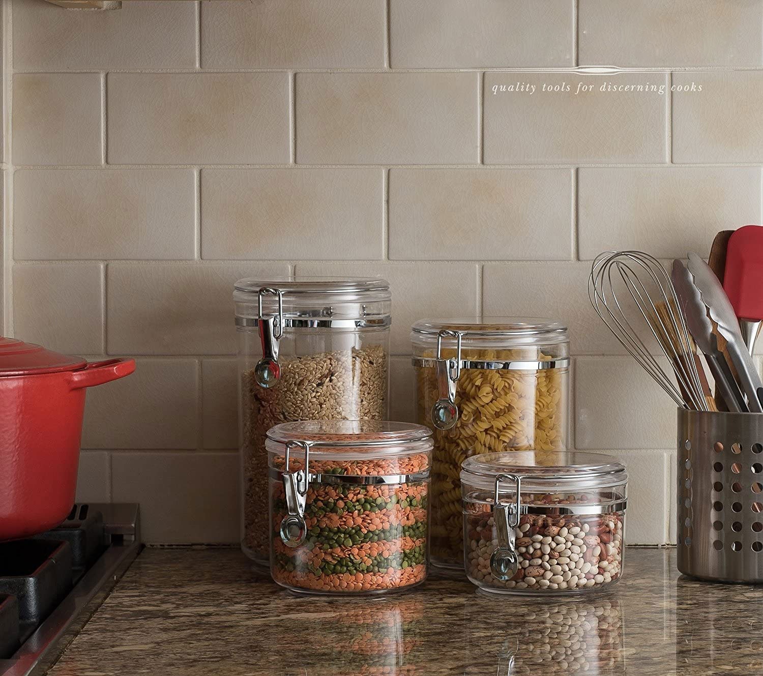 Factory price 4-piece sealed acrylic food storage container set