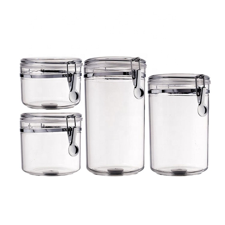 Factory price 4-piece sealed acrylic food storage container set