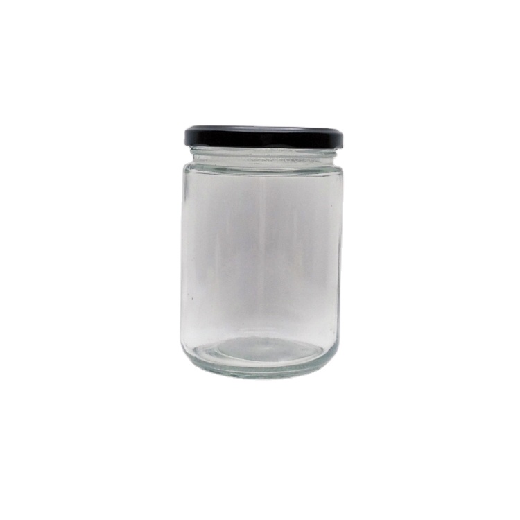 Factory price 550ml round wide mouth glass jar food with metal lid