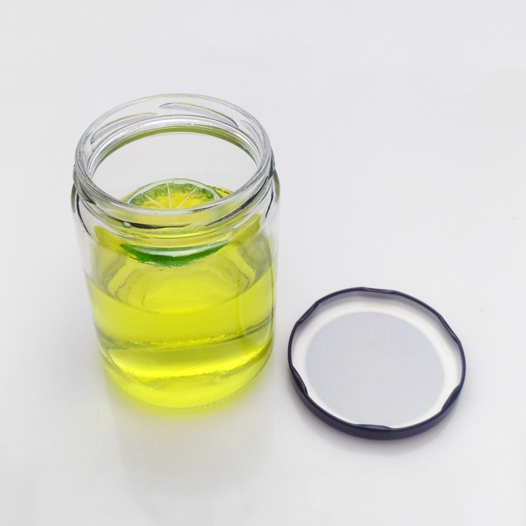 Factory price 550ml round wide mouth glass jar food with metal lid