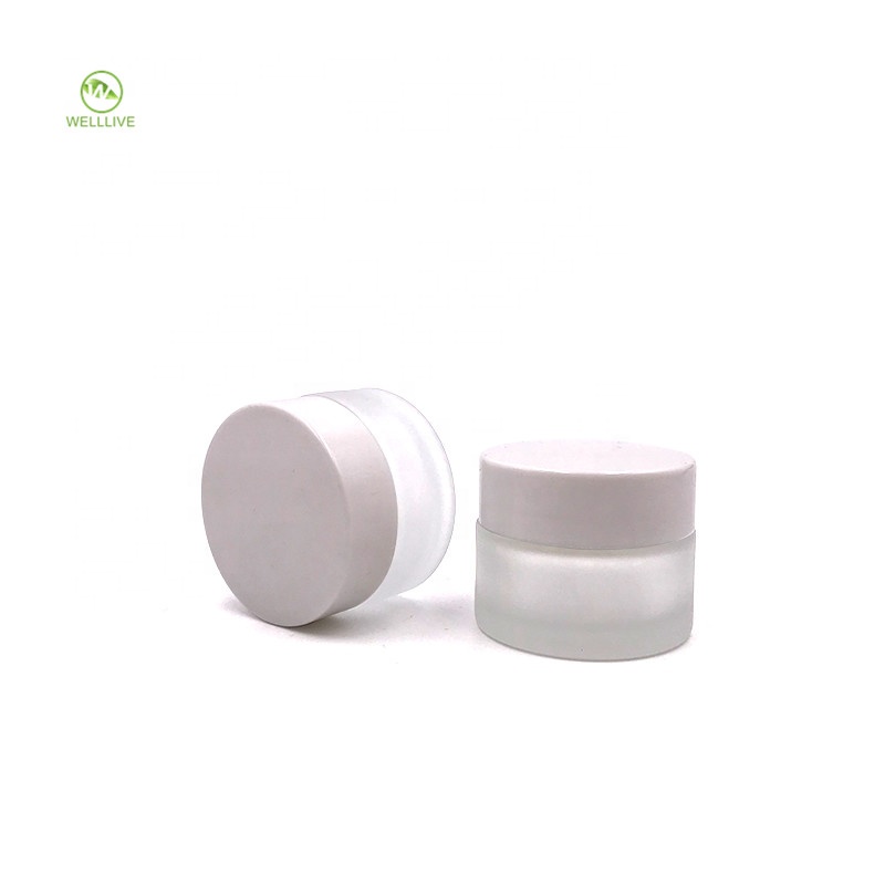 Factory price 5g 10g 15g 20g 30g 50g 100g frosted clear cosmetic serum glass cream jar with gasket