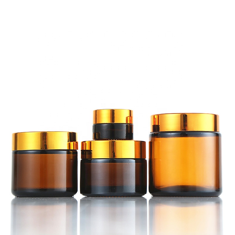 Factory price 5g 10g 15g 20g 30g 50g 60g glass cream jars cosmetics container golden lid