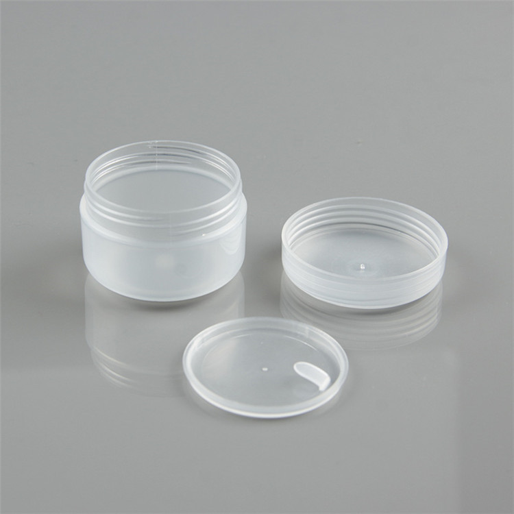 Factory price PP transparent wide mouth cream cosmetic pet loose powder clear plastic jar