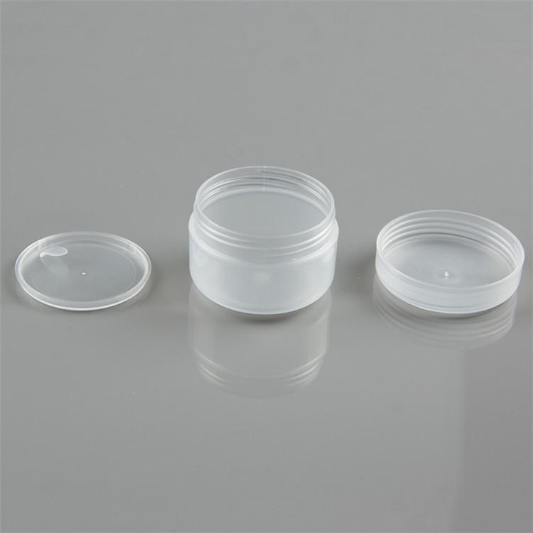 Factory price PP transparent wide mouth cream cosmetic pet loose powder clear plastic jar