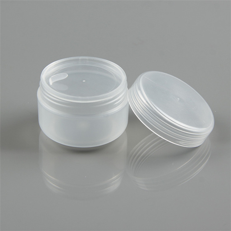 Factory price PP transparent wide mouth cream cosmetic pet loose powder clear plastic jar