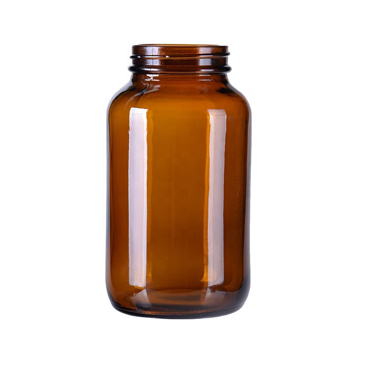 Factory price amber wide mouth glass pharmaceutical pill bottle for tablet