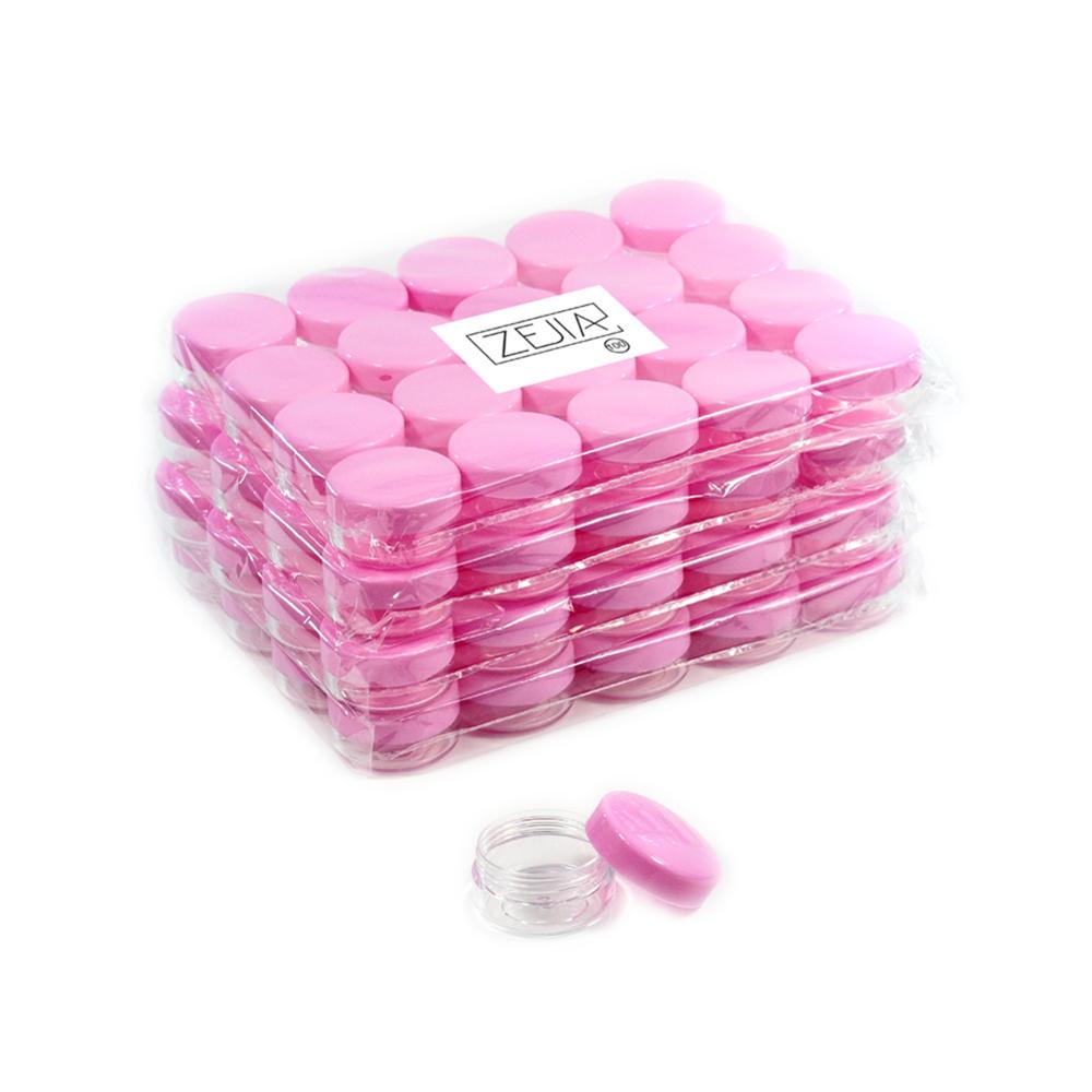 Factory price cheap empty plastic mini cosmetic 10 gram jar pink cosmetic jars and bottles