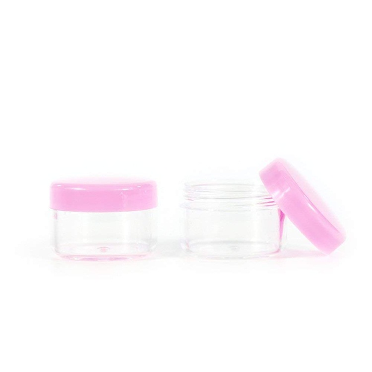 Factory price cheap empty plastic mini cosmetic 10 gram jar pink cosmetic jars and bottles