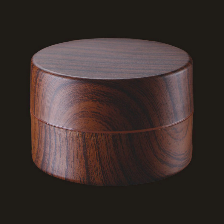 Factory price custom 100ml 200ml 250ml large round wooden bamboo PP cream cosmetic pet plastic jar