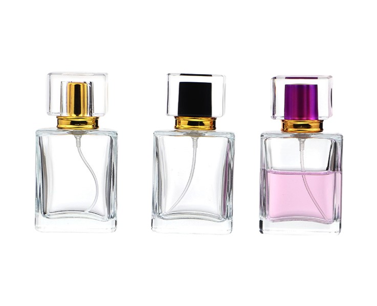 Factory price custom mini glass prerfume bottle cosmetic glass bottle spray bottle with box packaging