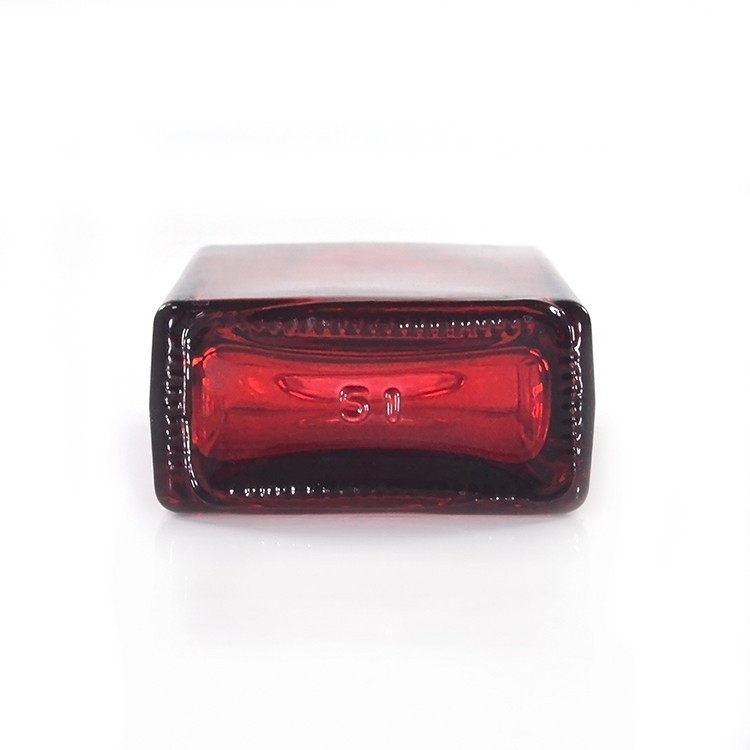 Factory price customized color 30ml essential oil rectangular e liquid red glass dropper bottle with aluminum cap
