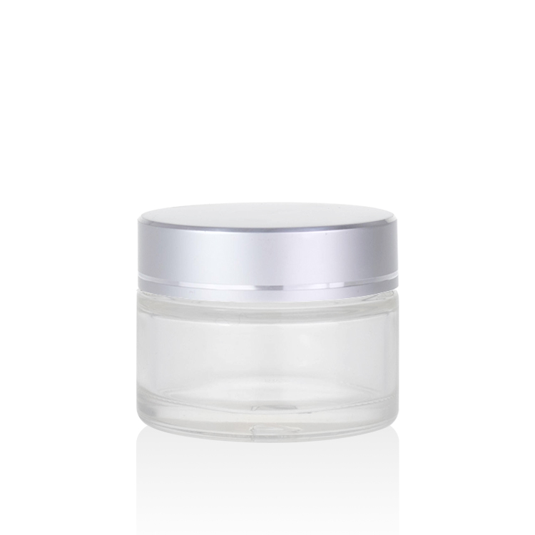 Factory price empty clear glass jar for bath salt metal closure cosmetic packaging container jars 200g 2oz 4oz 6oz 8oz