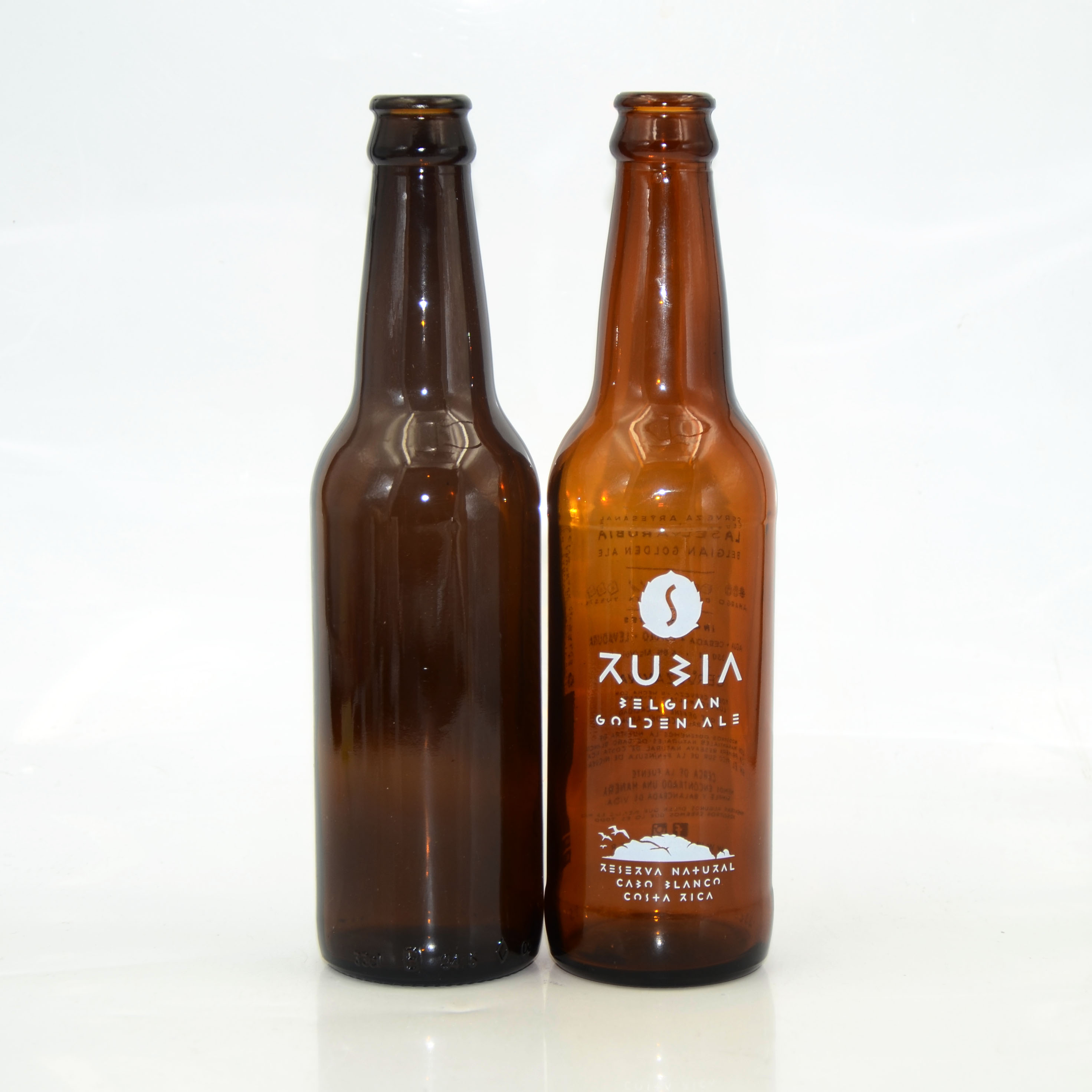 Factory price empty custom printed glass bottle glass beer bottle